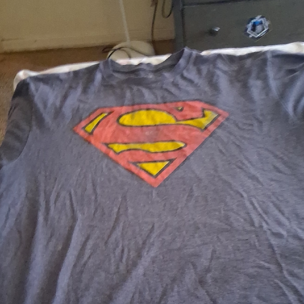 Gray Superman Logo T-Shirt